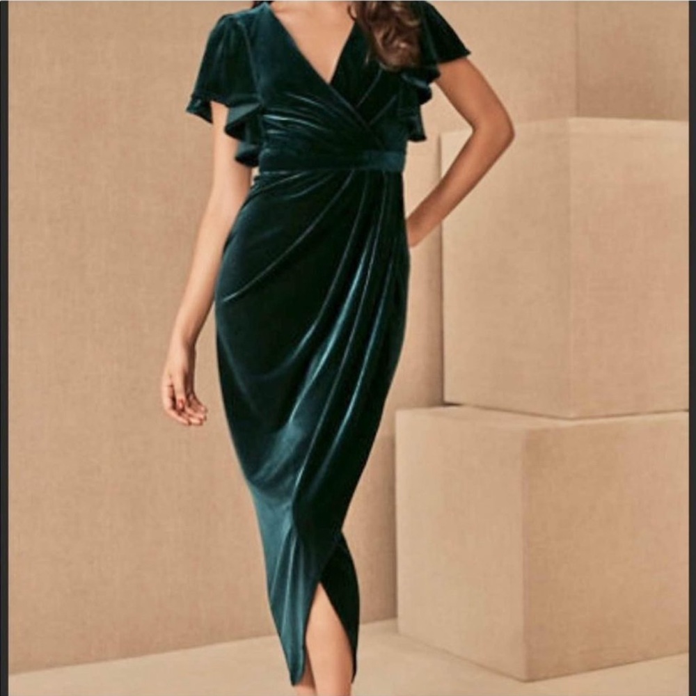 BHLDN Velvet Emerald Size 2 Dress
